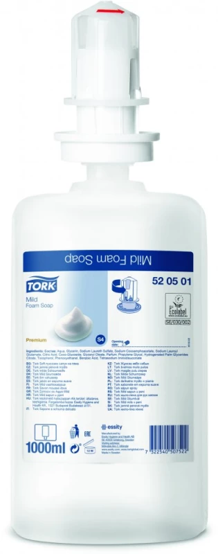 Mydło w piance Tork 520501 Premium (do dozownika S4, bezzapachowe, 1 l) 