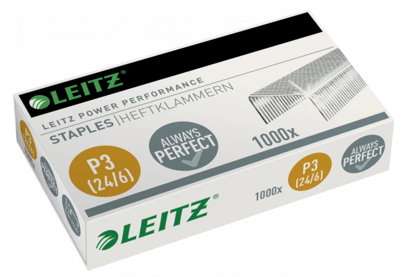 Zszywki wytrzymałe Leitz Power Performance (24/6, 1000 sztuk, srebrny)