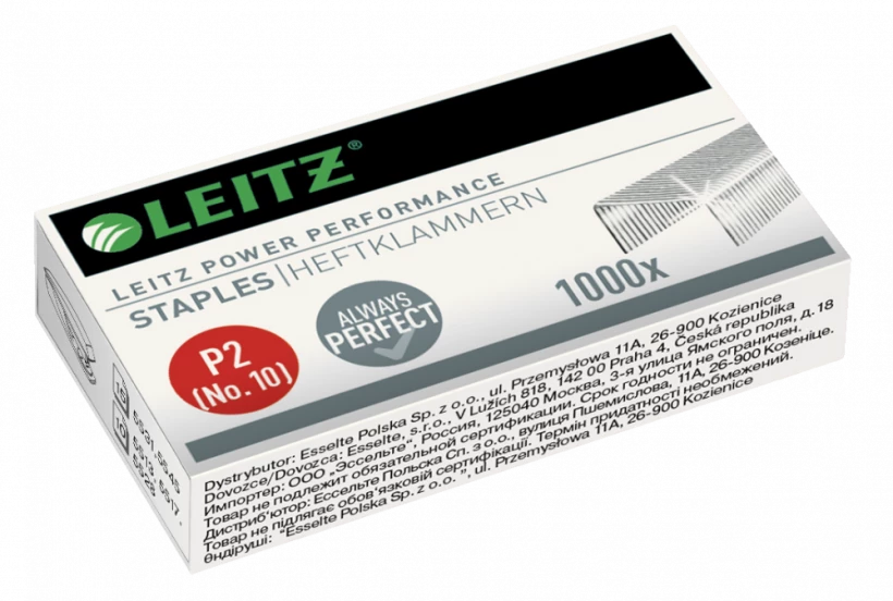Zszywki wytrzymałe Leitz Power Performance (10/5, 1000 sztuk, srebrny)