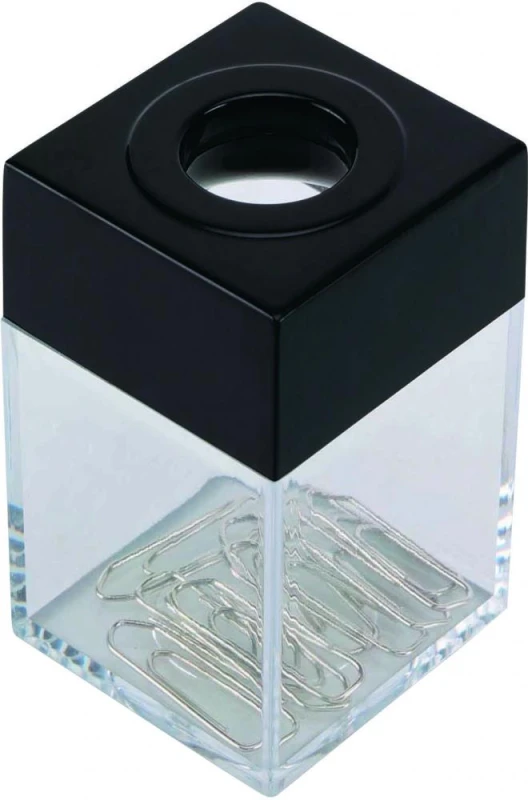 Pojemnik na spinacze Q-Connect,(z magnesem, 40x40x70mm, transparentny)