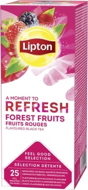 Herbata czarna smakowa kopertach Lipton Classic, owoce leśne, 25 sztuk x 1.6g 