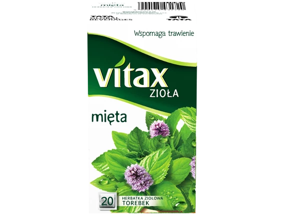 Herbata ziołowa w torebkach Vitax Herbs, mięta, 20 sztuk x 1,5g