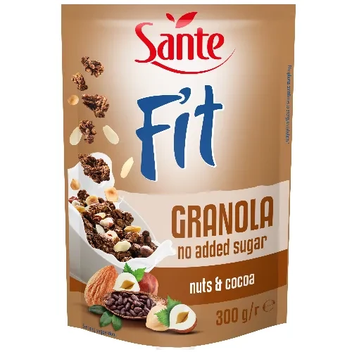 Granola Sante Fit, orzechy/kakao, bez cukru, 300g