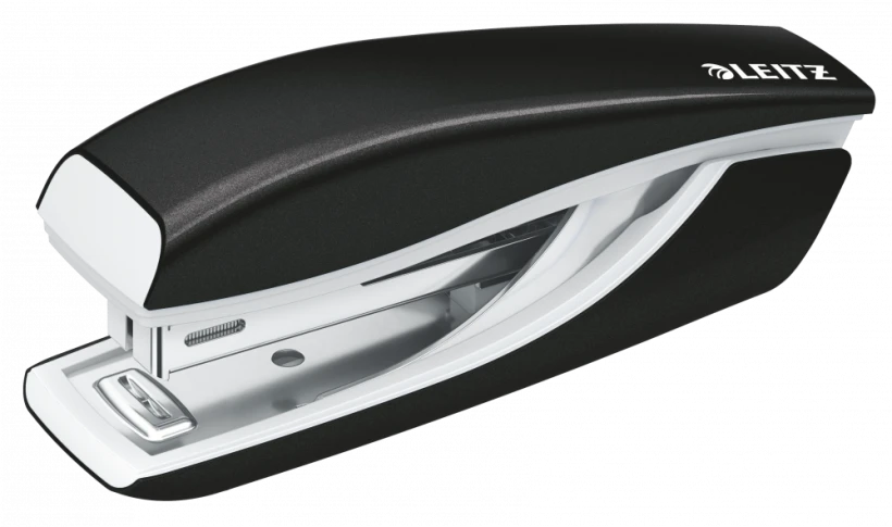 Łatwy w użyciu i funkcjonalny zszywacz mini Leitz NeXXt Wow w kolorze metalicznym czarnym