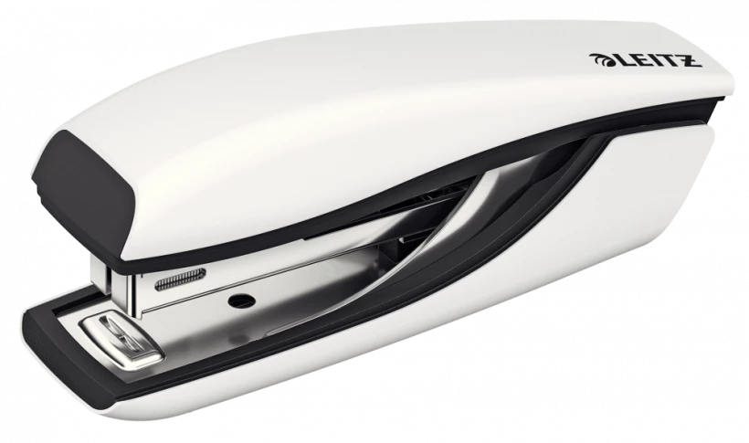 Łatwy w użyciu i funkcjonalny zszywacz mini Leitz NeXXt Wow w kolorze białym perłowym