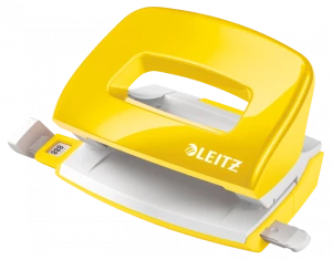 Dziurkacz Leitz Mini Wow, metalowy, żółty