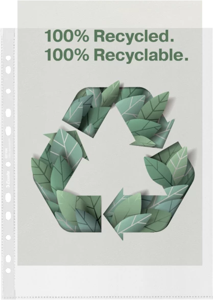 Koszulki groszkowe Esselte Recycled Premium (A4 maxi, 70 µm, 100 sztuk, transparentny)