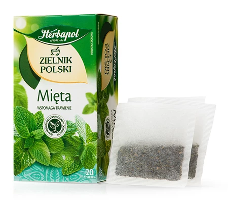 Herbata ziołowa w torebkach Herbapol Zielnik Polski, mięta, 20 sztuk x 2g