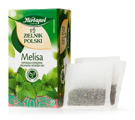 Herbata ziołowa w torebkach Herbapol Zielnik Polski, melisa, 20 sztuk x 2g