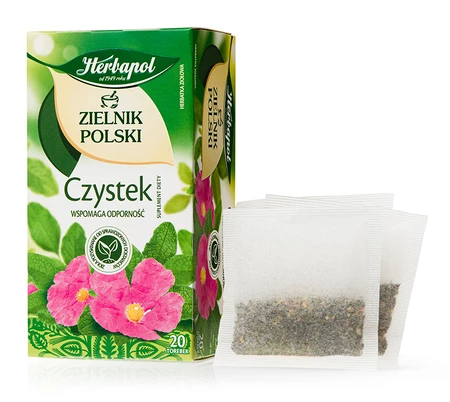 Herbata ziołowa w torebkach Herbapol Zielnik Polski, czystek, 20 sztuk x 2g