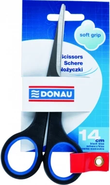 Nożyczki biurowe Donau Soft Grip, 14 cm, czarno-niebieski