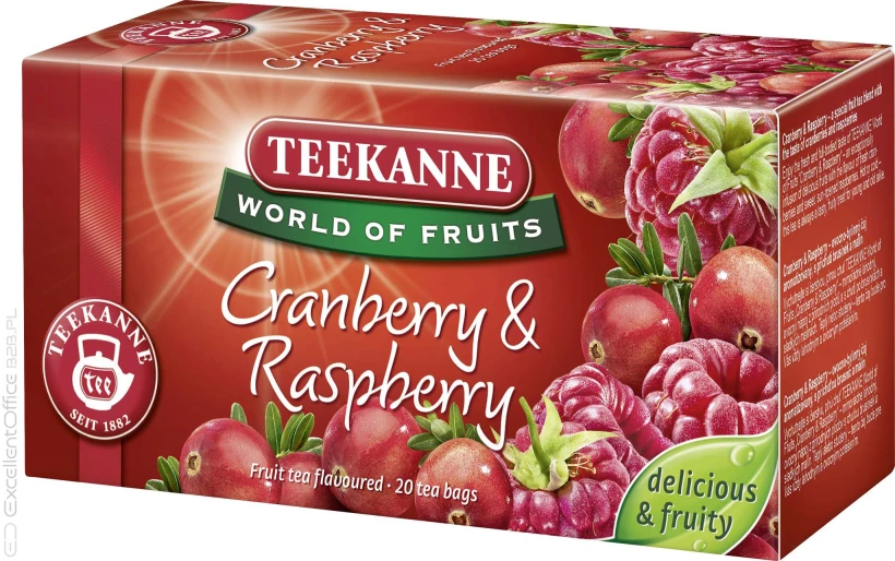 Herbata owocowa w kopertach Teekanne Cranberry&amp;Raspberry, żurawina i malina, 20 sztuk x 2.25g