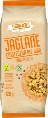 Ciasteczka jaglane Frank&amp;Oli, bez GMO, z orzechami i nasionami chia, 120g