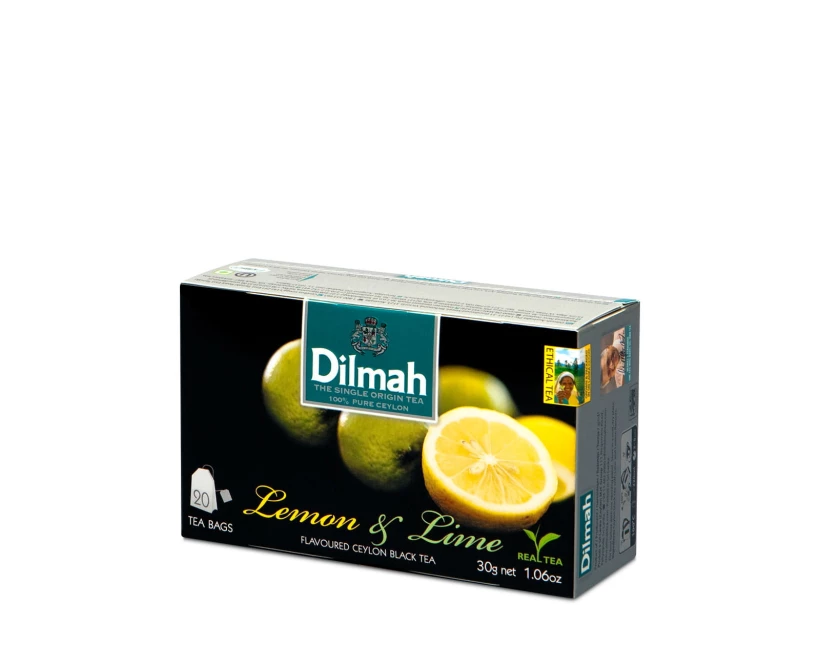 Herbata czarna aromatyzowana w torebkach Dilmah, Lemon &amp; Lime, 20 sztuk x 1.5g