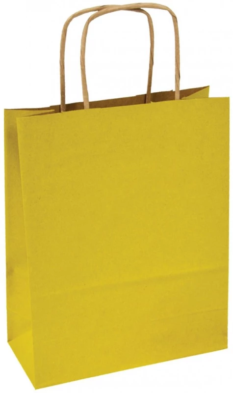 Torba papierowa Ecobag, 240x100x320mm, żółty