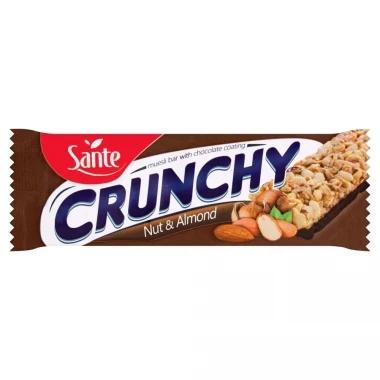 Baton Crunchy Sante, orzechowo-migdałowy w czekoladzie, 40g