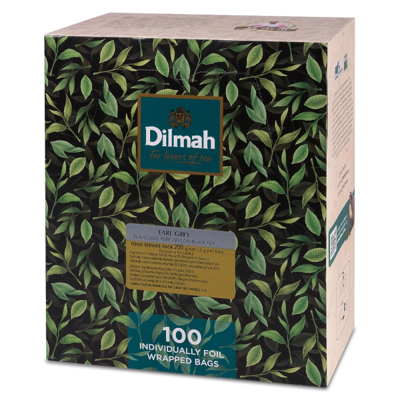 Herbata Earl Grey czarna w kopertach Dilmah, 100 sztuk x 2g