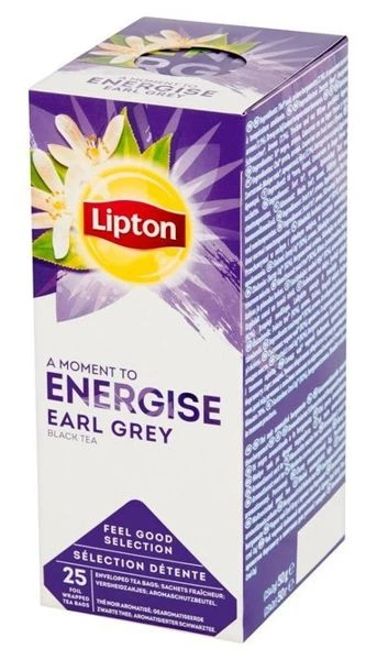Herbata Earl Grey czarna w kopertach Lipton Classic, 25 sztuk x 2g