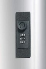 Szafka na klucze Durable Key Box Code, na 48 kluczy, z zamkiem szyfrowym i zawieszkami, srebrny