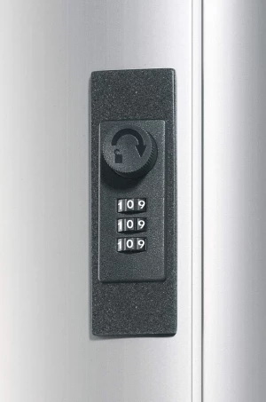 Szafka na klucze Durable Key Box Code, na 54 klucze, z zamkiem szyfrowym i zawieszkami, srebrny