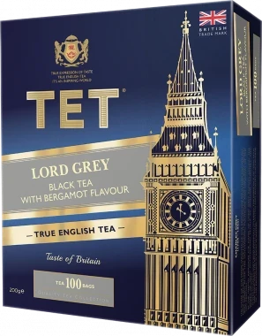   Herbata Earl Grey czarna aromatyzowana w torebkach Tet Lord Grey with Bergamot, z bergamotką, 100 x 2g Herbata Earl Grey czarna aromatyzowana w torebkach Tet Lord Grey with Bergamot, z bergamotką, 100 x 2g