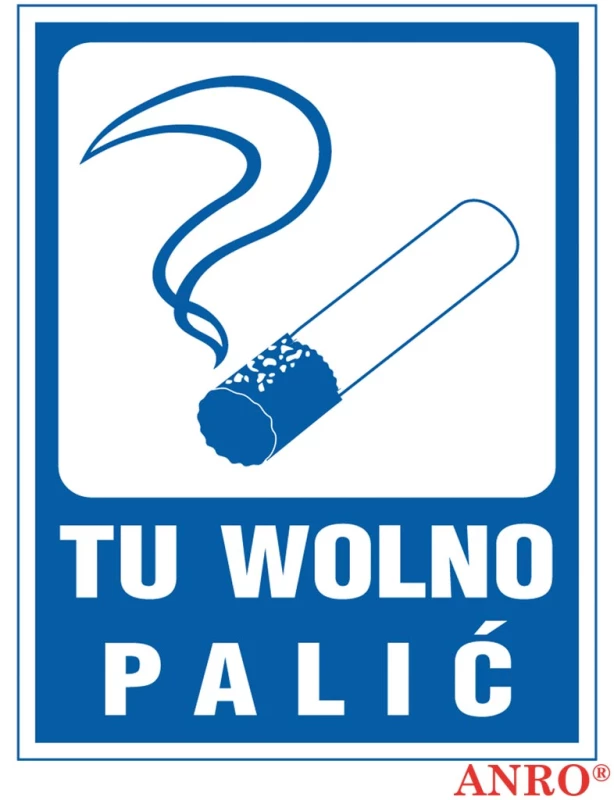 tabliczka informacyjna Anro, "Tu wolno palić", PCV, 120x160mm