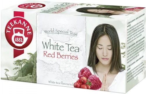 Herbata biała smakowa w kopertach Teekanne White Tea Red Berries, Żurawina&amp;Malina, 20 sztuk x 1.25g