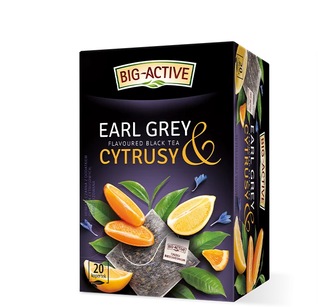 Herbata czarna aromatyzowana w kopertach Big-Active Earl Grey &amp; Cytrusy, 20 sztuk x 2g