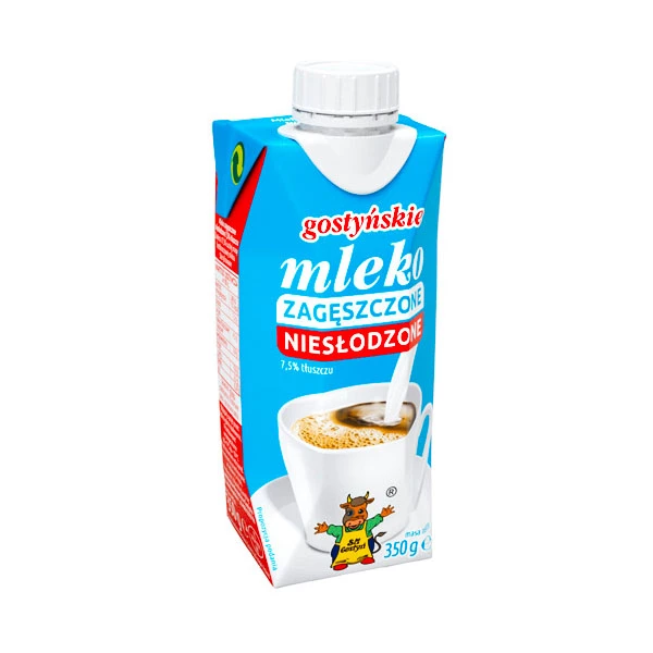Mleko zagęszczone niesłodzone Gostyń, 7.5%, 350g