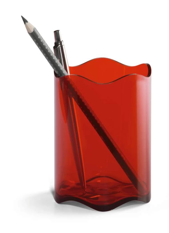 Kubek na długopisy Durable Trend, 80x102mm, przezroczysty czerwony