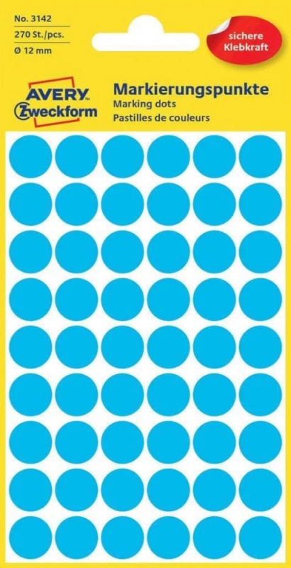 Etykiety Avery Zweckform, okrągłe, niebieski