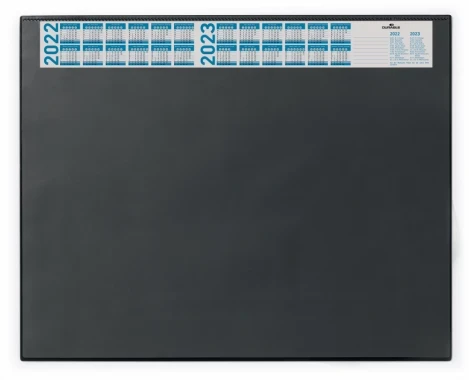 Podkład na biurko Durable, z kalendarzem 2022/2023 i  zakładką, 65x52cm, czarny