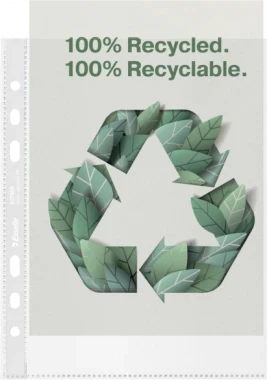 Koszulki groszkowe Esselte Recycled Premium, A5, 70µm, 100 sztuk, transparentny