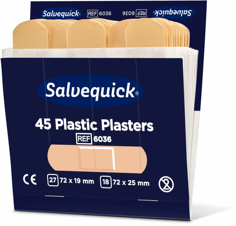 Plastry plastikowe Salvequick Cederroth 6036, 45 sztuk