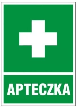 Znak informacyjny "Apteczka" (krzyż) Anro, naklejk, 23x30cm