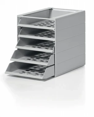 Pojemnik Durable Idealbox Basic, z 5 szufladami, do dokumentów, A4, szary