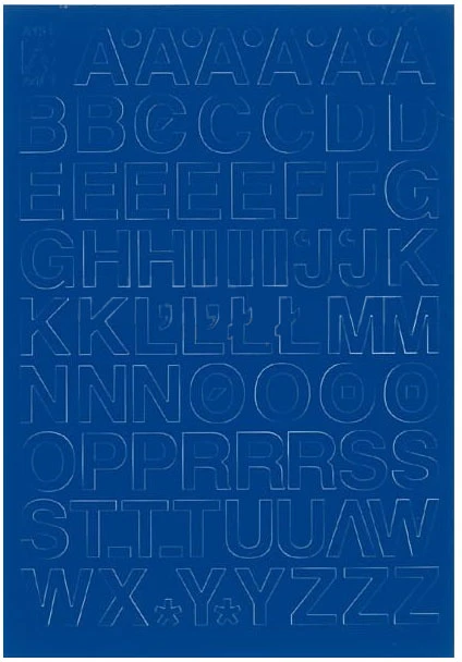 Litery samoprzylepne, 1.5 cm, 1 arkusz, niebieski