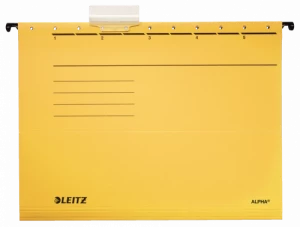 Teczka zawieszkowa kartonowa Leitz Alpha, A4, 348x260mm, 230g/m2, żółty