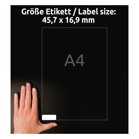 Etykiety do teczek zawieszanych Avery Zweckform, 45.7x16.9mm, 25 arkuszy, biały