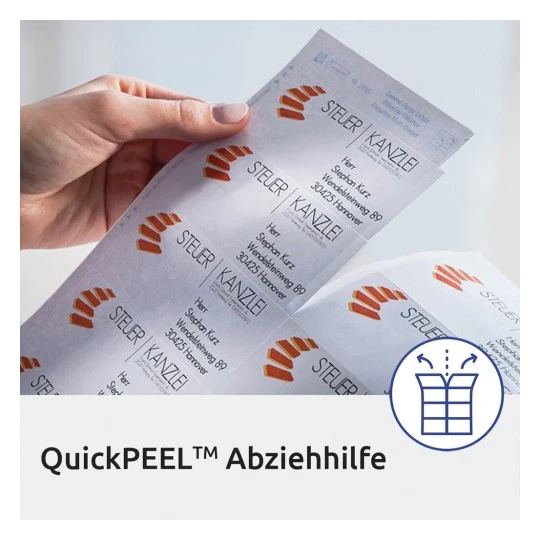 Etykiety adresowe Avery Zweckform QuickPeel, 99.1x42.3mm, 25 arkuszy, przezroczysty