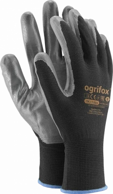Rękawice powlekane Ogrifox OX-NITRICAR BS, rozmiar 7, czarno-szary