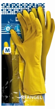 Rękawice lateksowe Reis RF, rozmiar M, żółty (c)