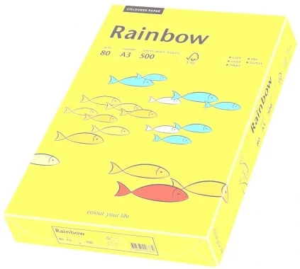 Papier ksero ekologiczny Rainbow, A3, 80g/m2, 500 arkuszy, żółty (R16)