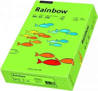Papier ksero ekologiczny Rainbow A4, 160g/m2, 250 arkuszy, zielony (R76)