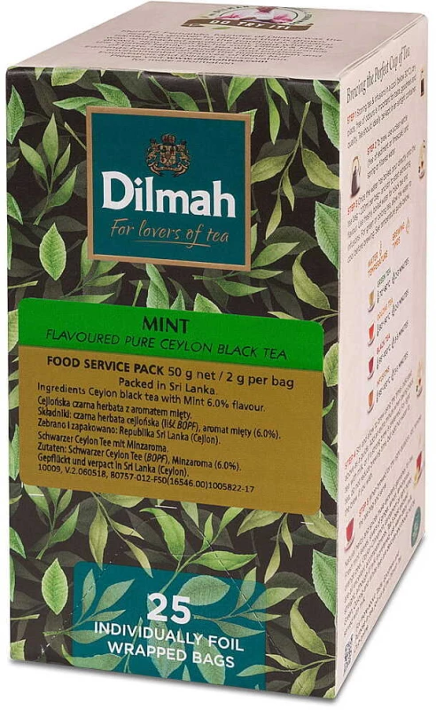 herbata ziołowa w kopertach Dilmah Mint, mięta, 25 sztuk x 2g