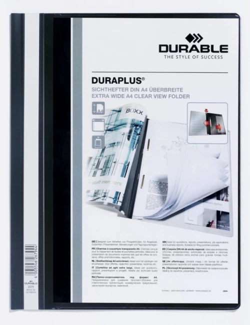Skoroszyt plastikowy Duraplus Durable, A4, prezentacyjny, czarny