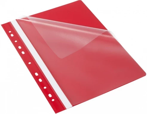 Skoroszyt plastikowy oczkowy Bantex Budget EVO, A4, do 200 kartek, czerwony