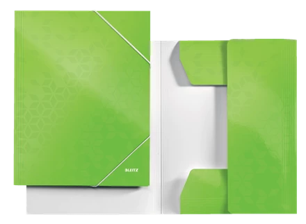 Teczka kartonowa z narożną gumką Leitz Wow, A4, 300g/m2, 3mm, zielony