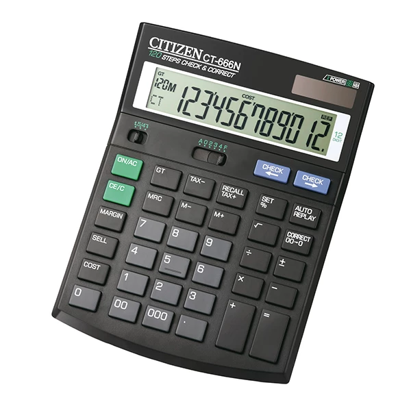 Kalkulator biurowy Citizen CT-666, 12 cyfr, czarny