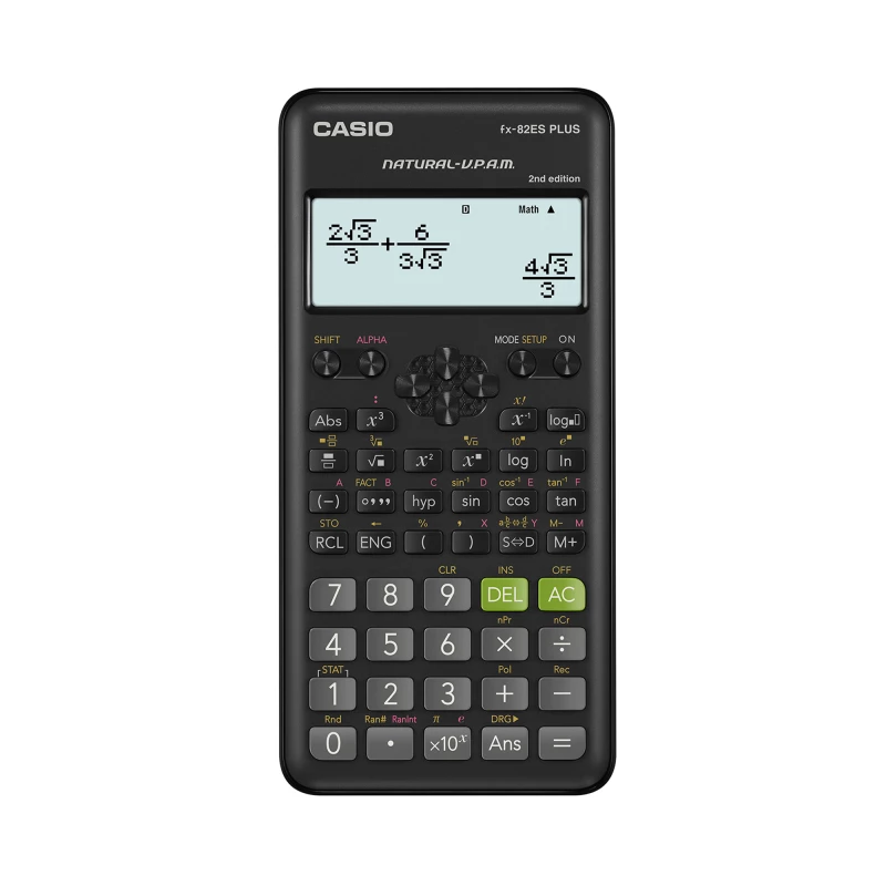 Kalkulator naukowy Casio FX-82ES PLUS, 25 cyfr, 252 funkcje, czarny